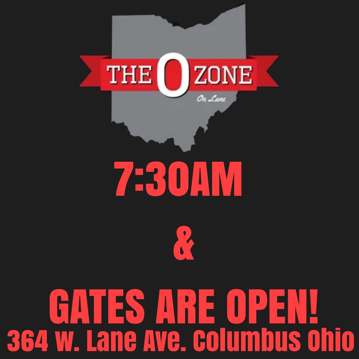 Good Morning!
<a href="/theozoneonlane/">The O-Zone Tailgate</a> is OPEN!

#gobucks