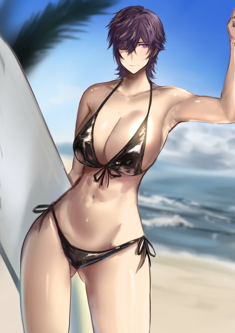 水着ボーイッシュ娘 