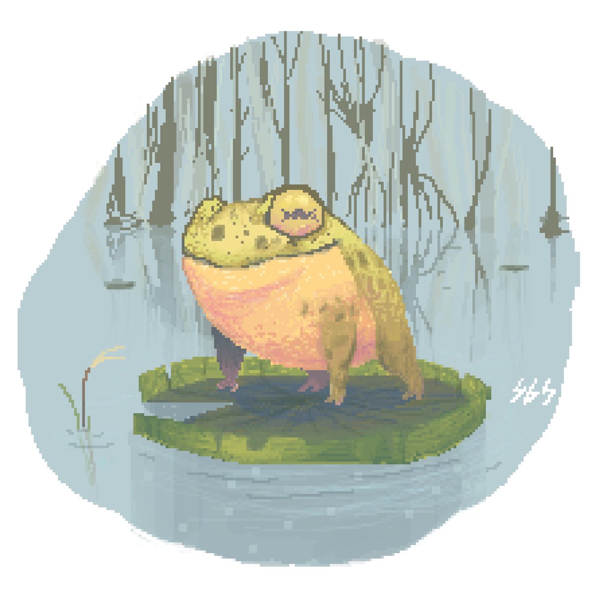 Selina_gummy's tweet photo. I was bored and drew a frog. I went for a pixel art cuz I was so mentally exhausted I just wanted to use my mouse.
#frog #swamp #art #frogartwork #pixel #pixelart #photoshop #digitalart #drawing #bogota #lilypad #morningdrawing https://t.co/IH4j7zx3Ij
