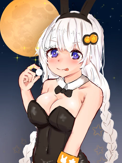中秋の名月なので
バニーガール姿でお月見をするあかりちゃんです #pixiv https://t.co/cunOBxJGWZ 