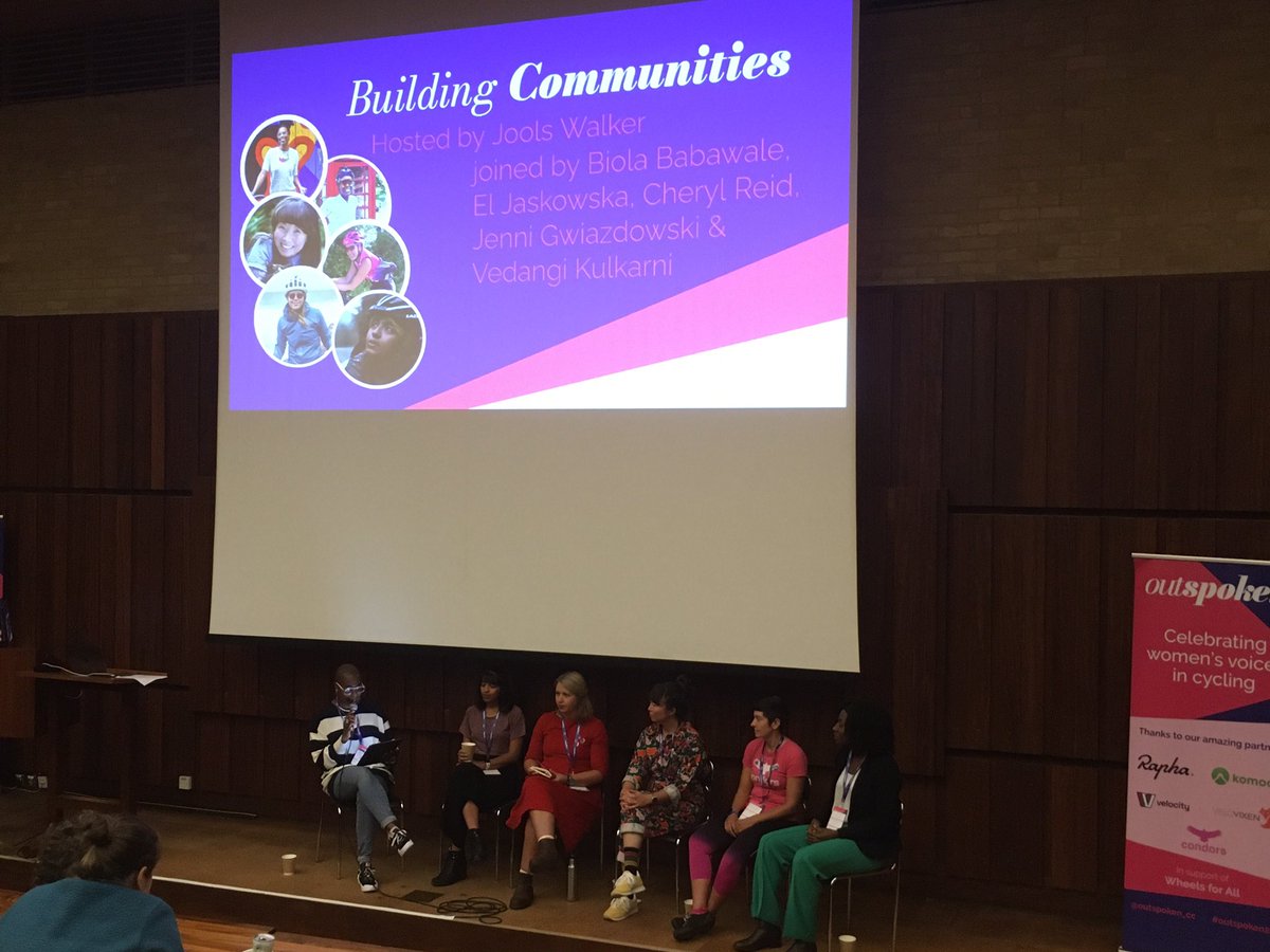 #OutSpoken22 What a panel of amazing women. Everyone with extraordinary cycling stories and how they built their communities.