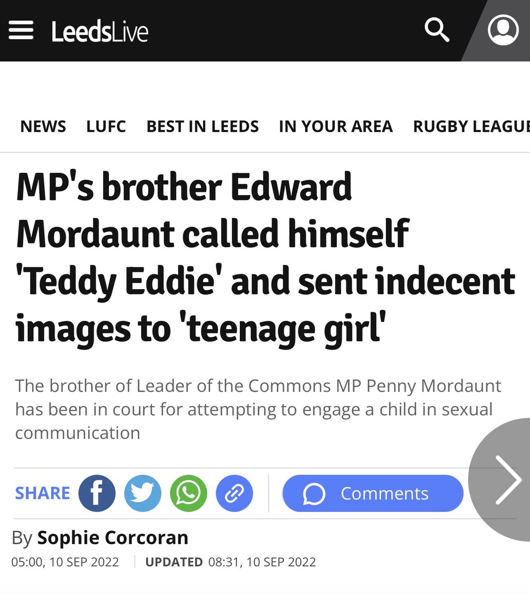 mohammedakunjee's tweet photo. Here’s Penny Mordaunt leading the accession ceremony of King Charles III, and here’s her brother being sentenced for being a child sex offender nonce. (Tiny Tears is decidedly quite on this) https://t.co/XmO8doOk4T