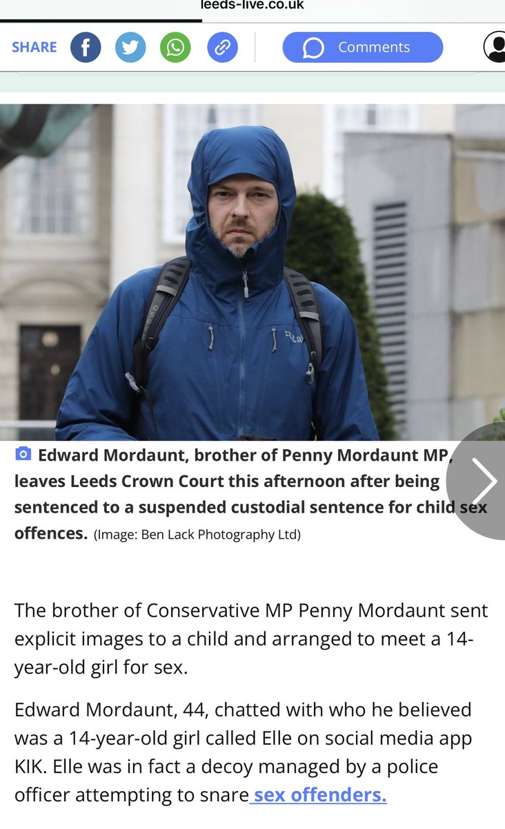 mohammedakunjee's tweet photo. Here’s Penny Mordaunt leading the accession ceremony of King Charles III, and here’s her brother being sentenced for being a child sex offender nonce. (Tiny Tears is decidedly quite on this) https://t.co/XmO8doOk4T