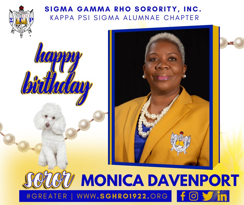 KPS_GradSGRho's tweet photo. #POODLEPAUSE Please stop what you're doing and take a moment and show some #RhoyalBlueandGold love to Soror Monica Davenport a #HAPPYBIRTHDAY!!
#KappaPsiSigma #KPS #AlumniChapter #BirthdayShoutout https://t.co/3pQTYtzMVx