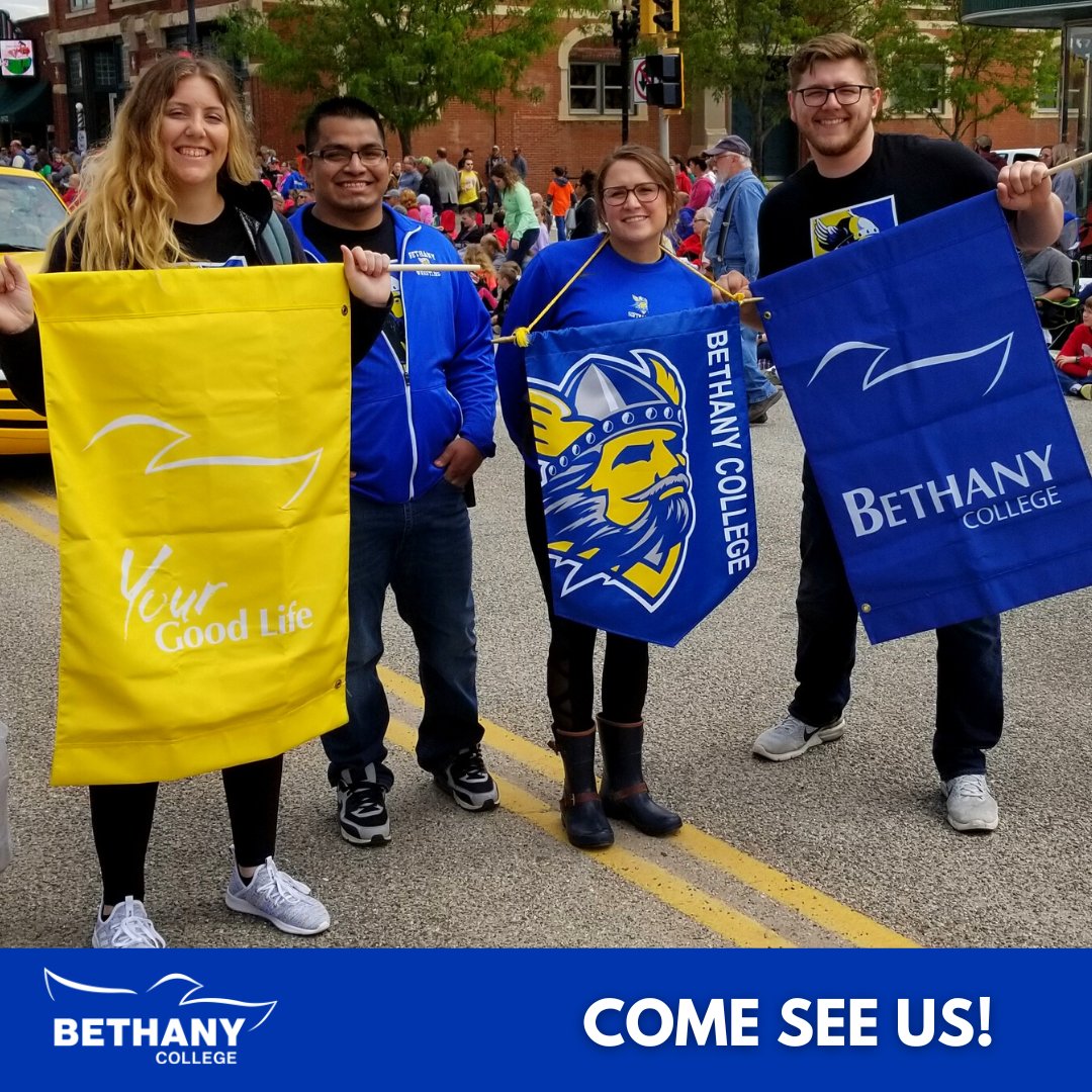 Bethany College can't wait to see you! Come book a visit either virtually or in person to learn more about the Path to Your Purpose and how Bethany can play a role in your future! 💙💛

Sign up on our website!
#bethanycollegelbk #lindsborgks #parade #swedeadmissions #campusvisit