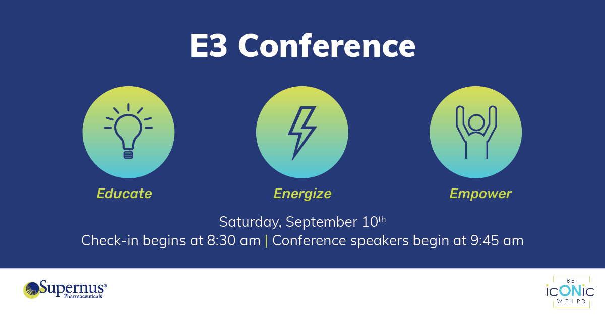 Today is <a href="/PARockies/">PARockies</a> 10th annual E3 conference, which hosts presentations to educate, energize, and empower people living with #ParkinsonsDisease. Register to learn how to #BeicONicwithPD bit.ly/3PJr8jC #ProudSponsor