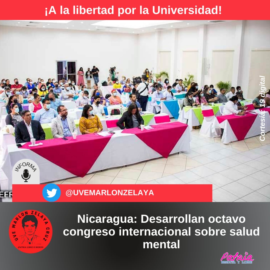 uvemarlonzelaya's tweet photo. #Nicaragua desarrolla Octavo Congreso Internacional de salud mental
#PatriaBenditayLibre https://t.co/cumcvbIc2x