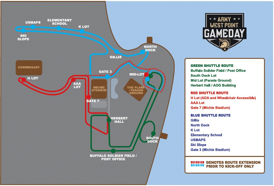 ArmyGameDay's tweet photo. Shuttle buses to the Parade are currently running! https://t.co/gMHJMjhVN3