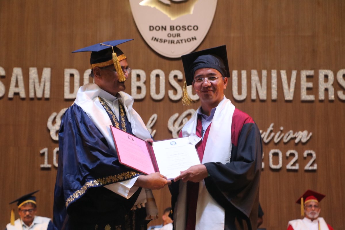 adbumedia's tweet photo. PhD Degree Awards - 11th Convocation Ceremony of the Don Bosco University. 
#DonBoscoUniversity
#DBUGlobal
#ADBUConvocation2022
#PhDDegreeAwards https://t.co/yZfJ9ilfHx