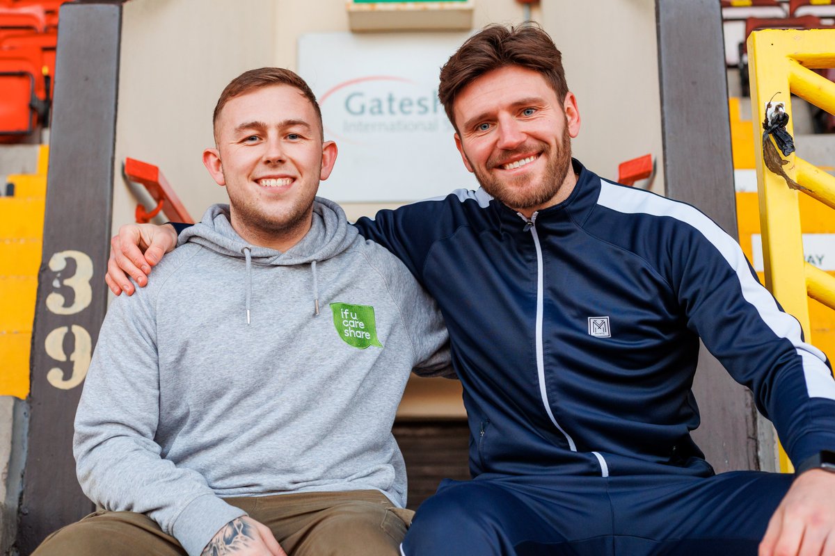 GatesheadFC's tweet photo. 🎗 We're proud to support @IFUCARESHARE's #GoInsideOut2022 campaign on World Suicide Prevention Day.
Earlier this week, co-founder @matty_smith94 ran 289 miles to deliver a letter to the PM calling for suicide prevention to be included in the levelling up agenda. https://t.co/JqngZccWqY