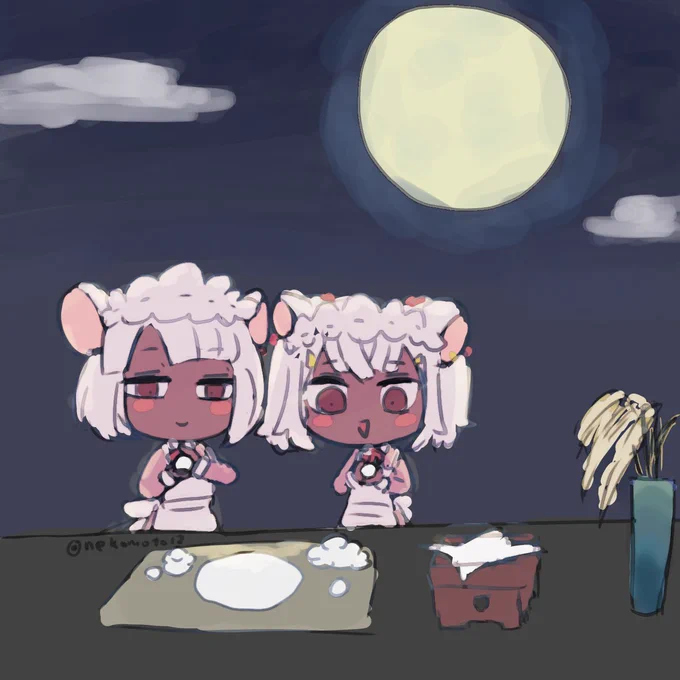 #FGO中秋の名月ということでお団子を作る大黒天 