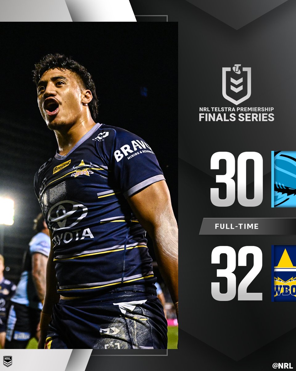 NRL's tweet photo. GOLDEN 🤠

#NRLFinals #NRLSharksCowboys https://t.co/C1m2JTvd88