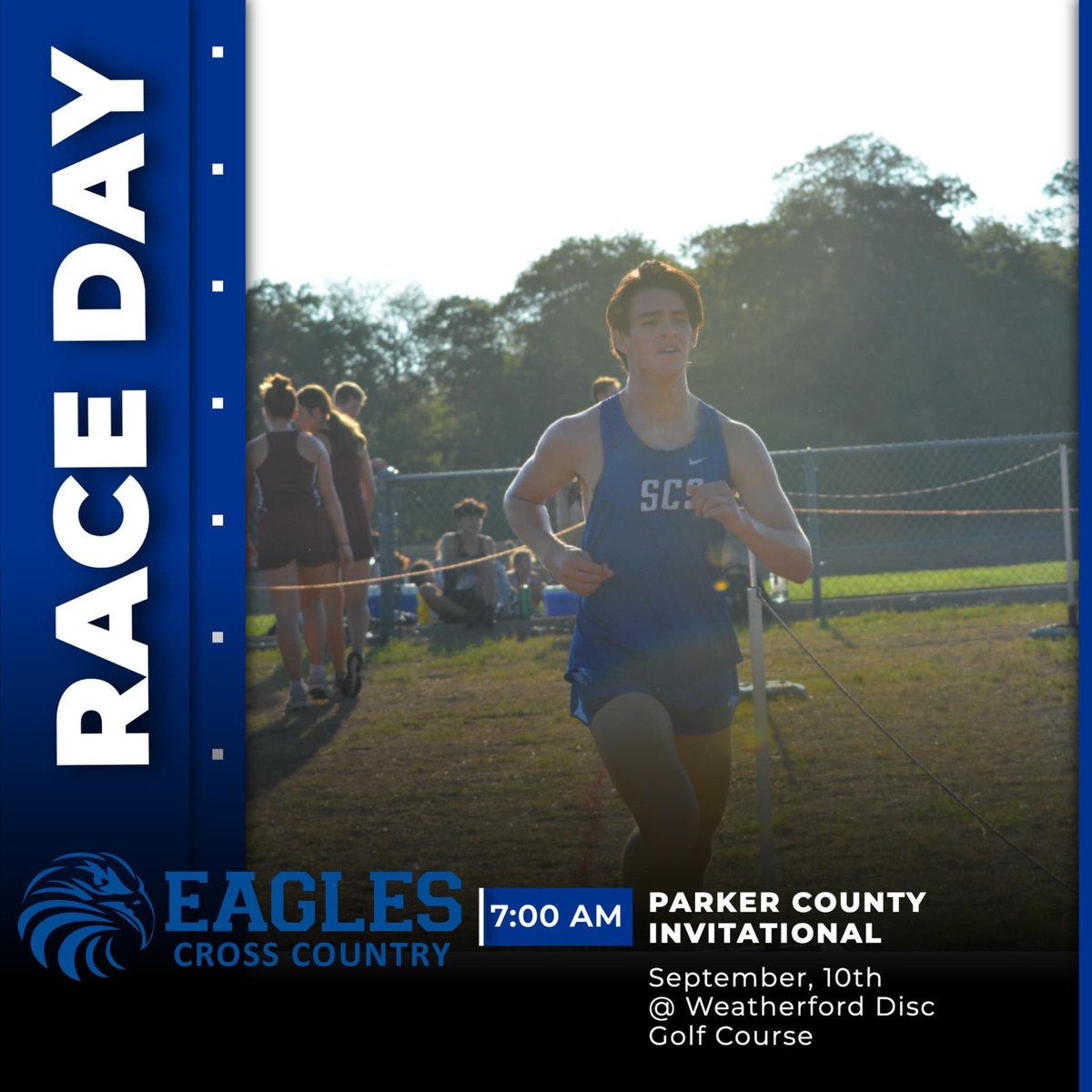 scs_athletics's tweet photo. π¦
π RACE DAY ππ¦
#SCSXC is back in action this morning as they compete in the Parker County Invitational!
Meet is set for a rolling start at 7:00 AM at the Weatherford Disc Golf Course.
#GoEagles https://t.co/7P1p1PJiwa