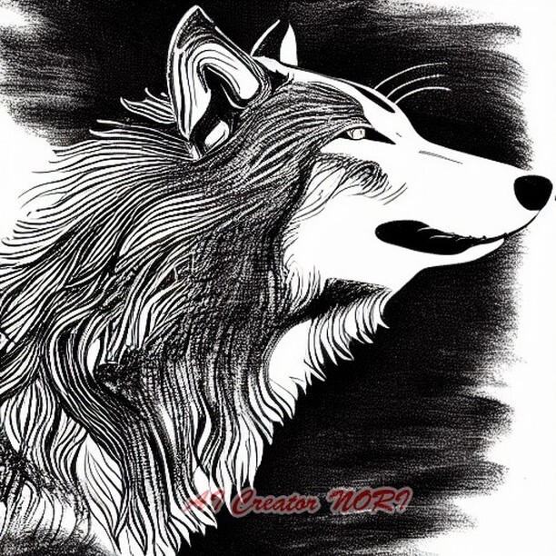 NoriCreator's tweet photo. モノクロ線画・狼
#モノクロ #モノクローム #モノクロの世界 #狼  #wolf #monochrome #AI #ai #real #cool https://t.co/TgwhHRNI1O
