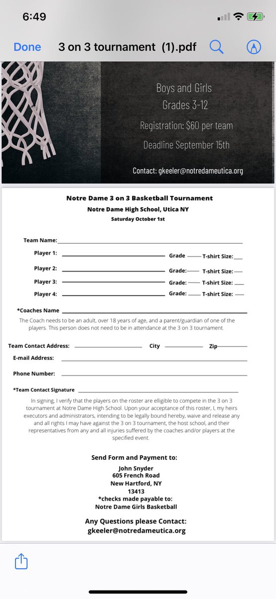 ND 3on 3 is back on 10/1. Register today 🏀‼️