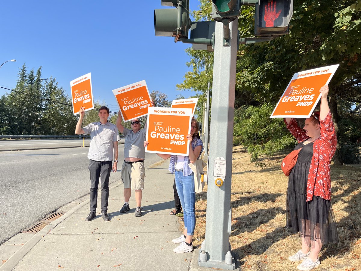 p_greaves's tweet photo. A quick Burma-shave here in Cloverdale before heading back out to the doors on Election Day. There are lots of places in Surrey South where you can cast your vote — find one near you! https://t.co/dgoAw06nCG https://t.co/2SODQLZpnU