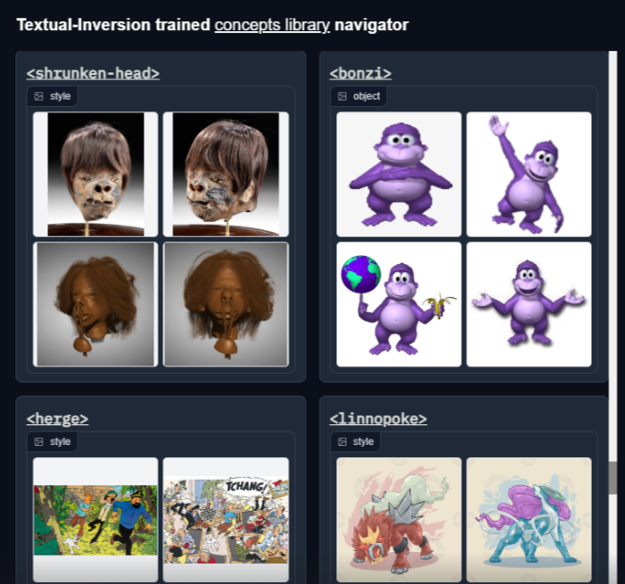 multimodalart's tweet image. It&apos;s out! 🥳 Browse visually the Stable Diffusion Concepts Library - and use more than 100+ community taught concepts in your prompt directly on the same UI!

Colab with Gradio UI: colab.research.google.com/github/hugging…