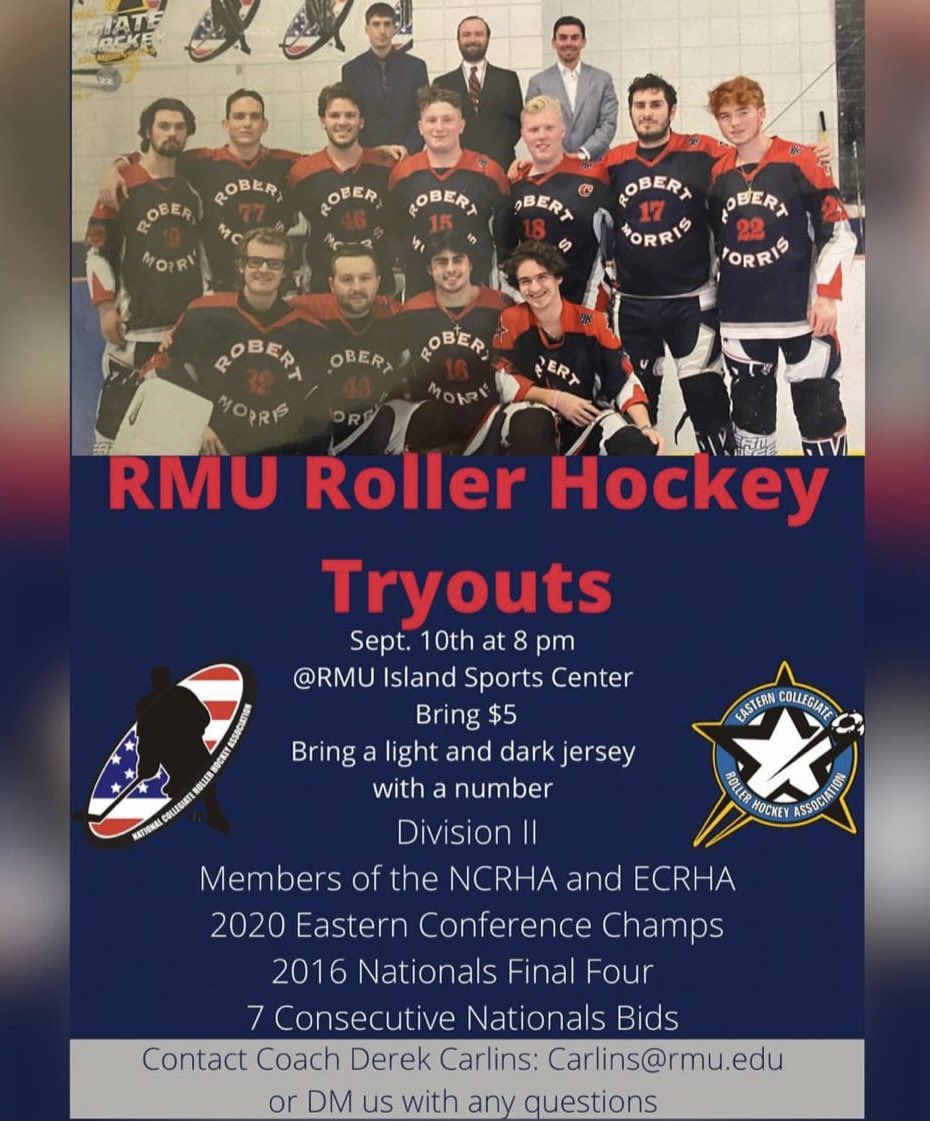 Reminder that RMU Roller tryouts are tonight, 8pm at the Island Sports Center!