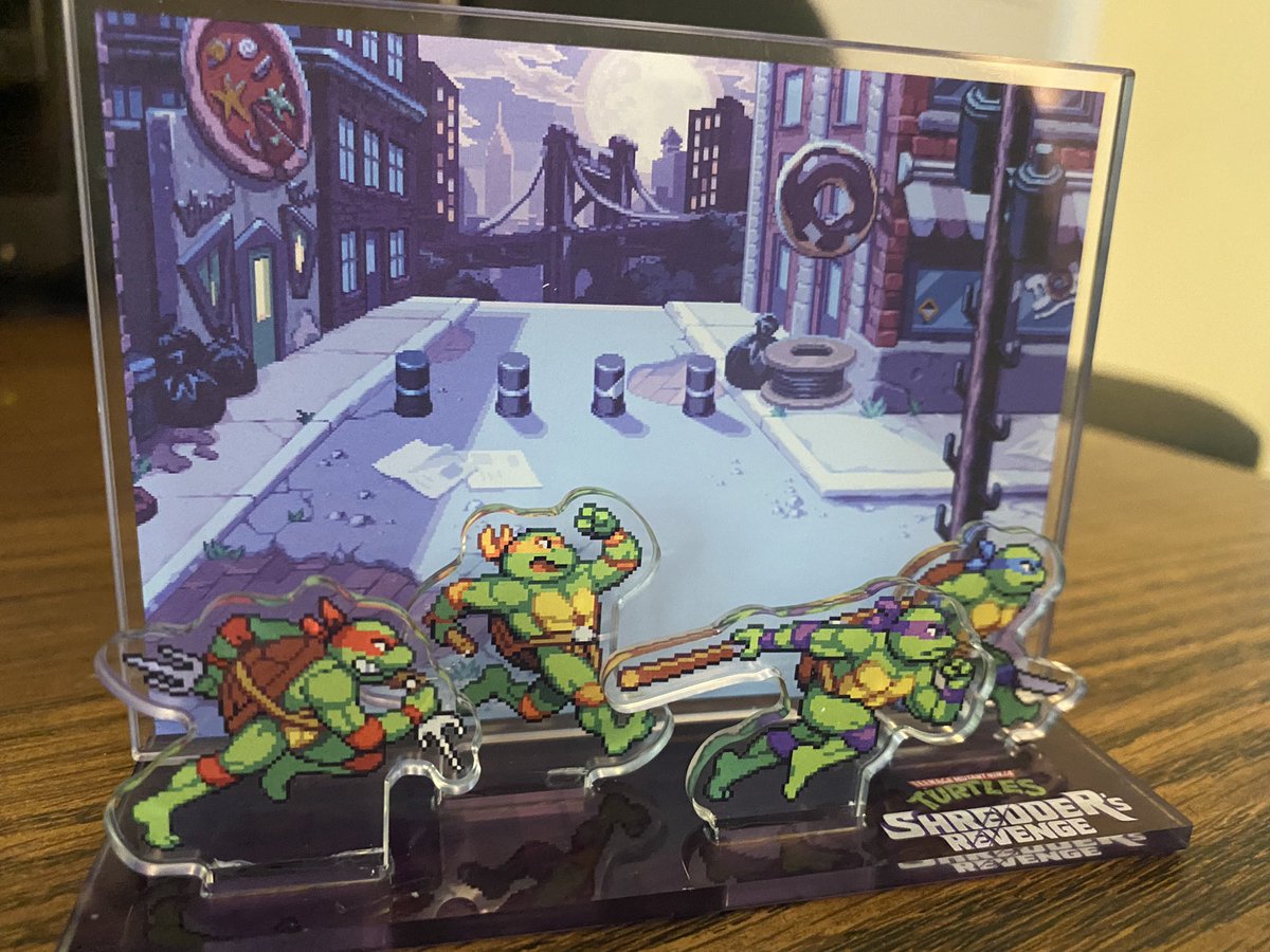 Look at this cool-ass shit that comes with the TMNT game. Soundtrack of the decade on CD from @TeeLopes. Wasn't even expecting the little diorama. So cool. All for just $35. Incredible.