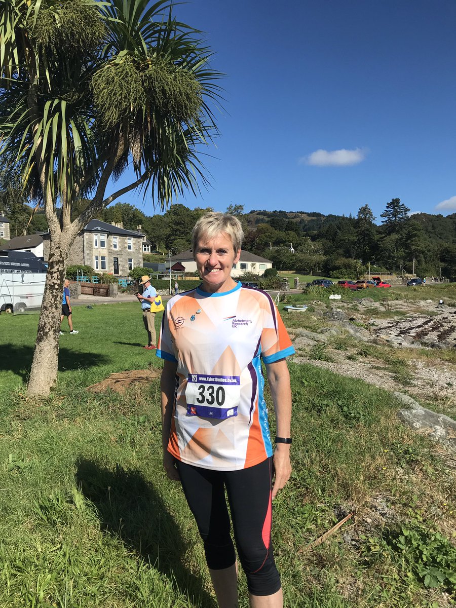 janineashall's tweet image. Smashed the Kyles 10 mile run. Over £400 raised @AlzResearchUK #MakingBreakthroughsPossible fabulous weather, amazing views and fantastic atmosphere.....loved it 🏃‍♀️