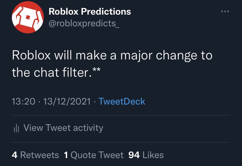 Roblox Predictions tweet media