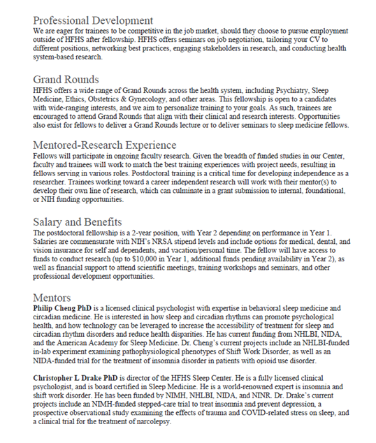 anthonyreffi's tweet photo. Postdoc opening in our sleep lab!

I'm a few months into my 2nd year as the current postdoc, and I joined with very little sleep training.

The PIs are highly supportive, flexible, and brilliant. 

See attached ad and feel free to DM me any questions. https://t.co/rdIQn21EdZ