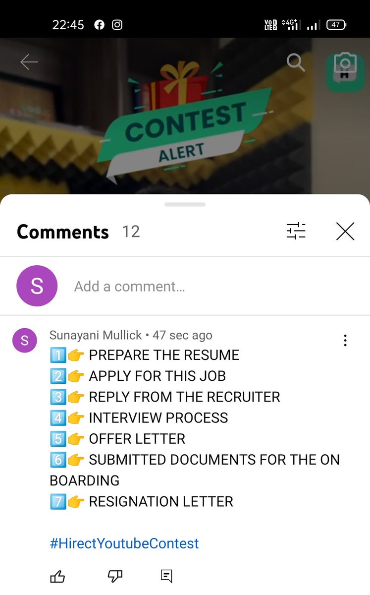 SunayaniMullick's tweet photo. @HirectIndia All Done ๐๐
@HirectIndia
#HirectYoutubeContest #Hirect #ChatBasedHiring #ContestAlert #GiveawayIndia #ContestIndia
@lincysubin
@AnkitaB91896065
@ujjainid
@krutarthparmar
@subirdas143
@Subhank69937011
@SmartAnand07
@racerme
@Rajeevk28479520
@ujjawalkumar26 https://t.co/jCdZwuFMyt