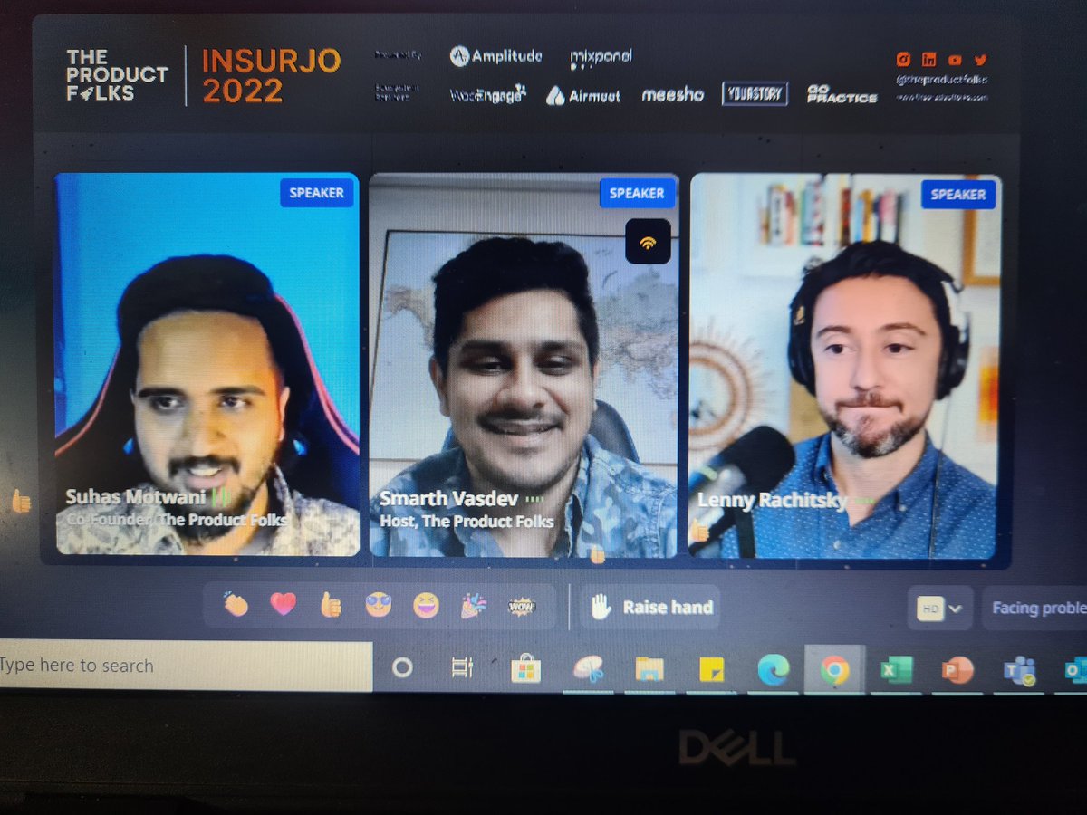 DavinderSS's tweet photo. Awesome Firechat with @lennysan and @SmarthVasdev @MotwaniSuhas
@TheProductfolks #insurjo22 
#TheProductFolks #10DaysOfProdMan #Day1 
Great learning for me, next step is to find an opportunity as a Product Manager to start with. https://t.co/FMq90r0GmQ