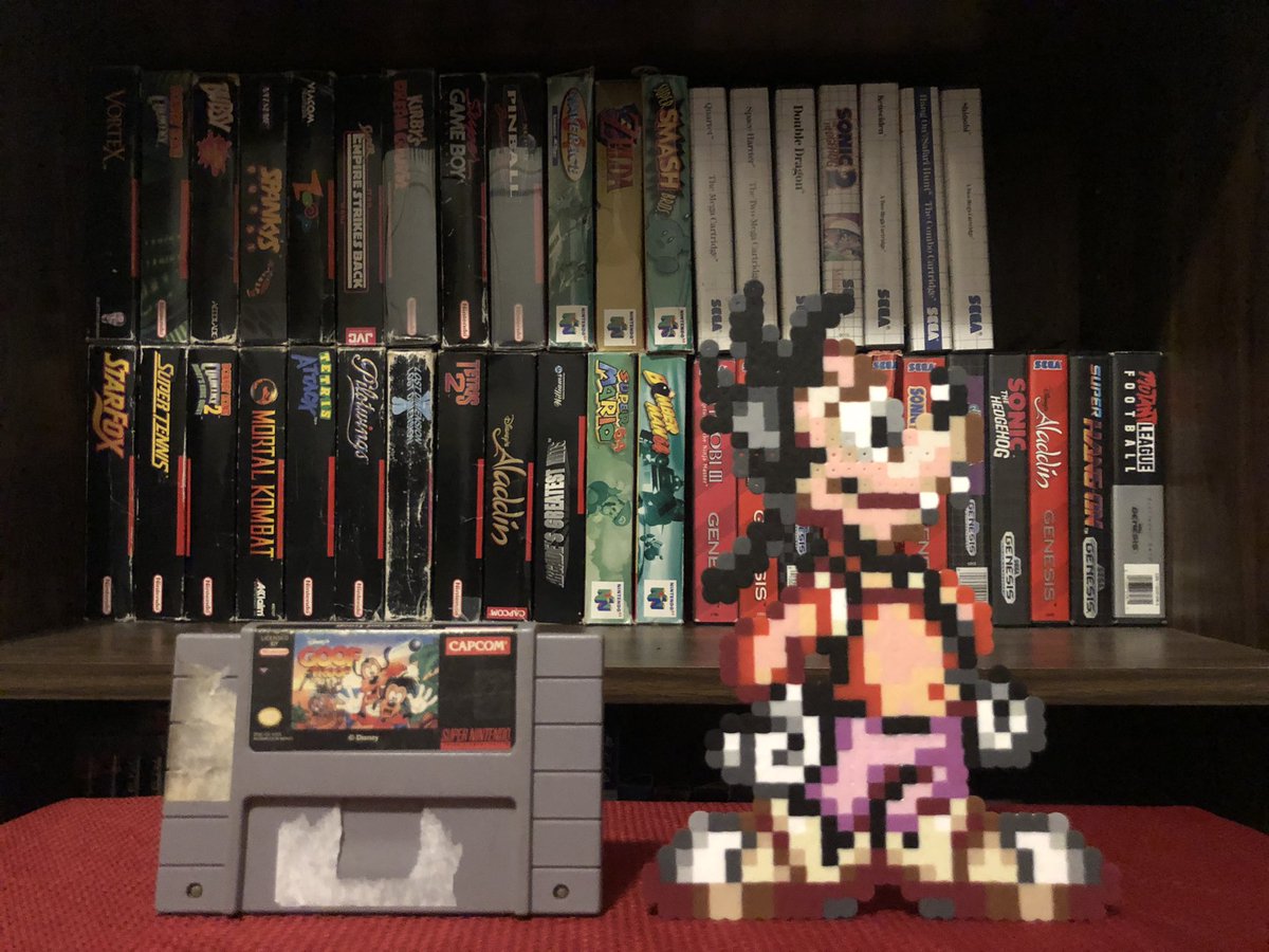 pixelsrebuilt's tweet image. Game #113: Goof Troop! An early work of Shinji Mikami, creator of Resident Evil, this puzzle/adventure game from Capcom is AWESOME and sorely underrated. Worth playing every bit as much as Aladdin on SNES or Disney’s Magical Quest! #perler #pixels #RETROGAMING #snes #capcom