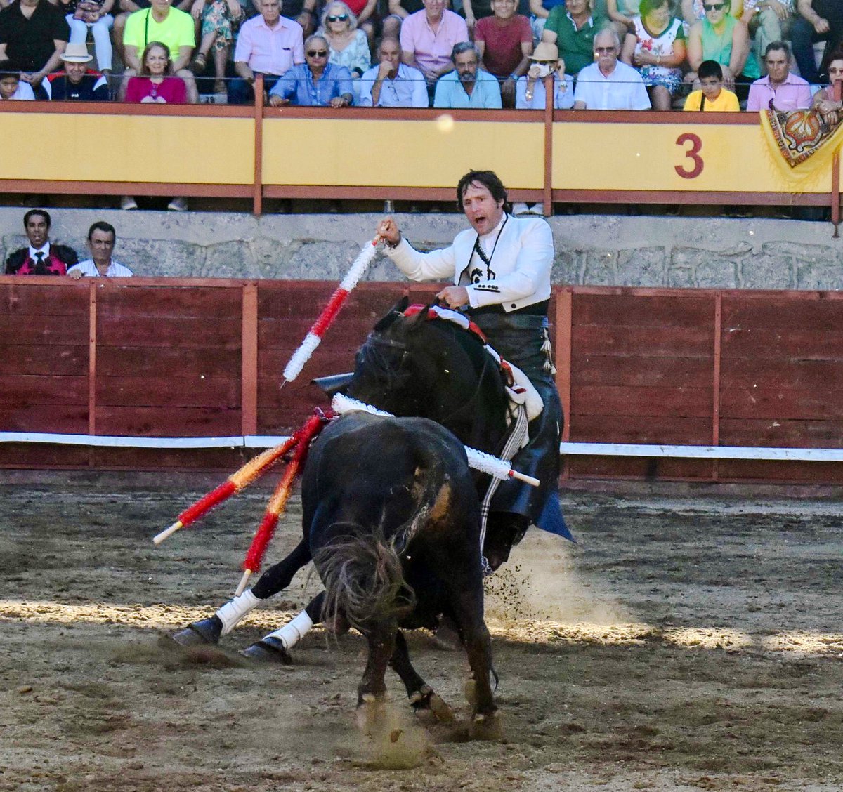 AndresRomeroWeb's tweet photo. 🔴 NAVALUENGA || Oreja para @Romero1Andres de su buen primer #toro de Ribeiro Telles, que pudieron ser dos de no haber pinchado. Faena muy templada que inicia con #Copito para luego en banderillas exponer en las cercanías con #Meridio y #Guajiro
#siempreRomero https://t.co/U9SR6kACZ9
