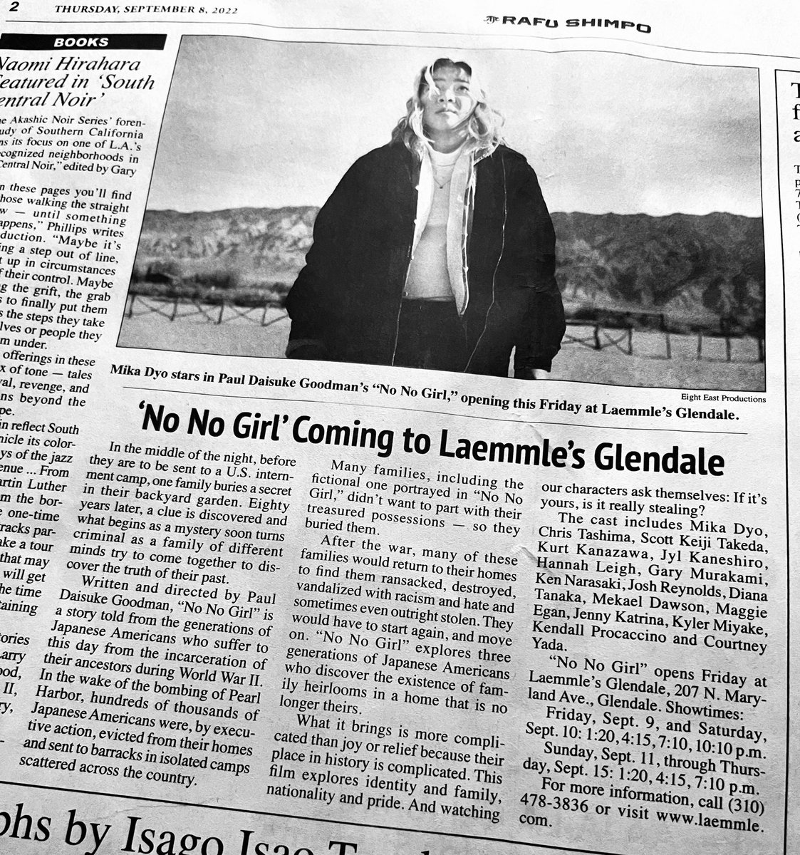 christashima's tweet photo. We’re in the @RafuShimpo❗️#NowPlaying❗️#1WeekOnly❗️  #NoNoGirl runs thru Sept.15, @laemmleglendale. See it on the big screen. Get tix: https://t.co/u14iC1Tho9 #indiefilm #moviesintheaters #FYC #SubscribetoRafu https://t.co/6WBh0UaDmH