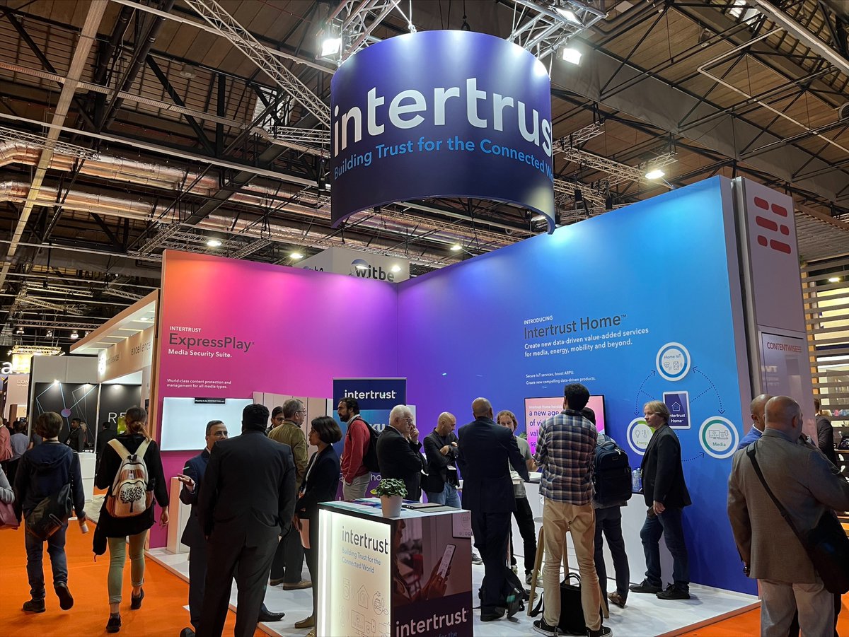 IntertrustTech's tweet photo. Straight from #IBC2022, here’s a glimpse of team @ExpressPlayDRM at work, at booth #5-D66.
Drop in to get a live demo of #IntertrustHome, and so much more.
You can request a meeting by emailing us at ibc2022@intertrust.com
#ExpressPlay #IBC #IBC2022 #ExpressPlaybyIntertrust https://t.co/nZgNuhyApe