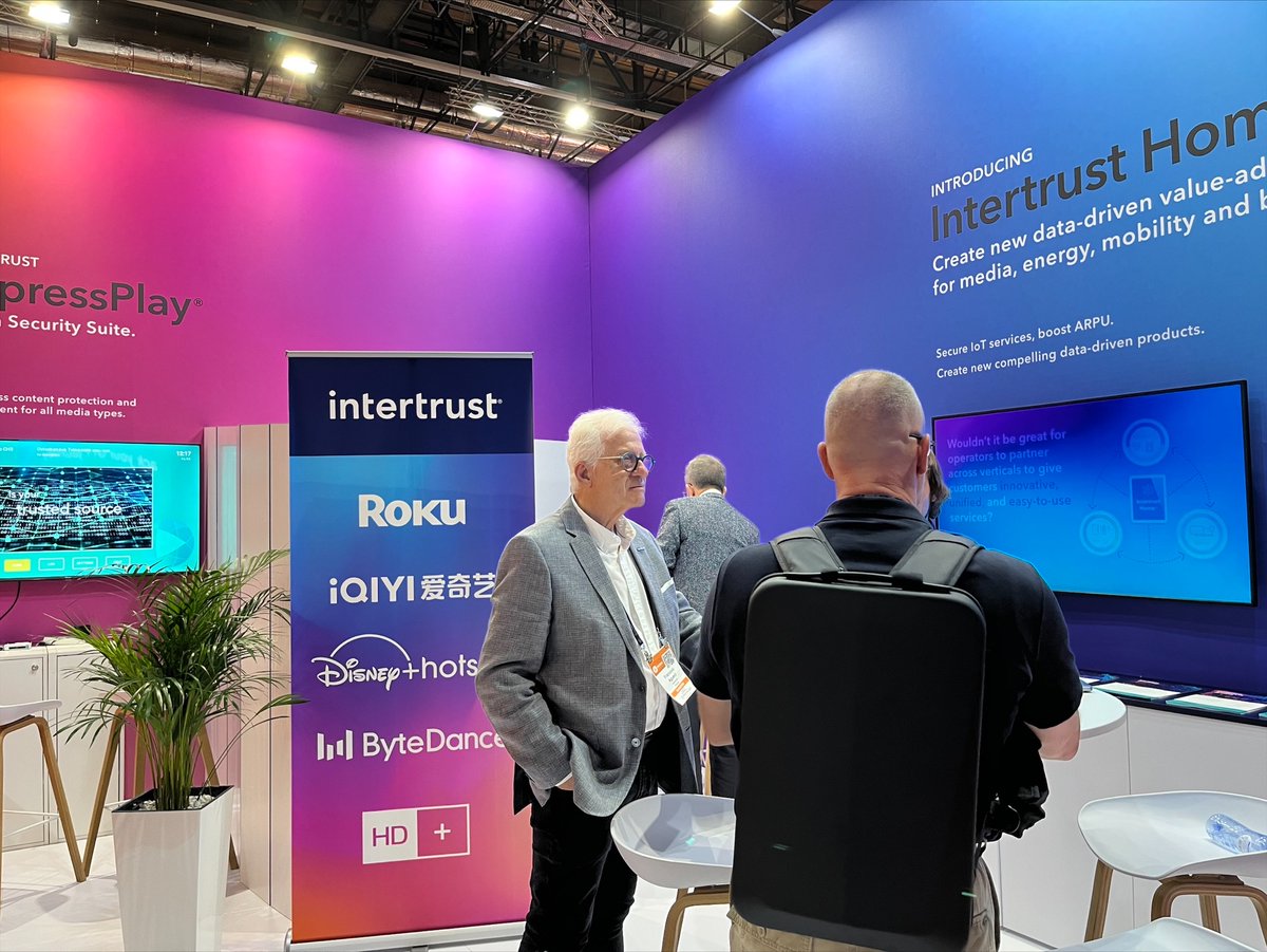 IntertrustTech's tweet photo. Straight from #IBC2022, here’s a glimpse of team @ExpressPlayDRM at work, at booth #5-D66.
Drop in to get a live demo of #IntertrustHome, and so much more.
You can request a meeting by emailing us at ibc2022@intertrust.com
#ExpressPlay #IBC #IBC2022 #ExpressPlaybyIntertrust https://t.co/nZgNuhyApe