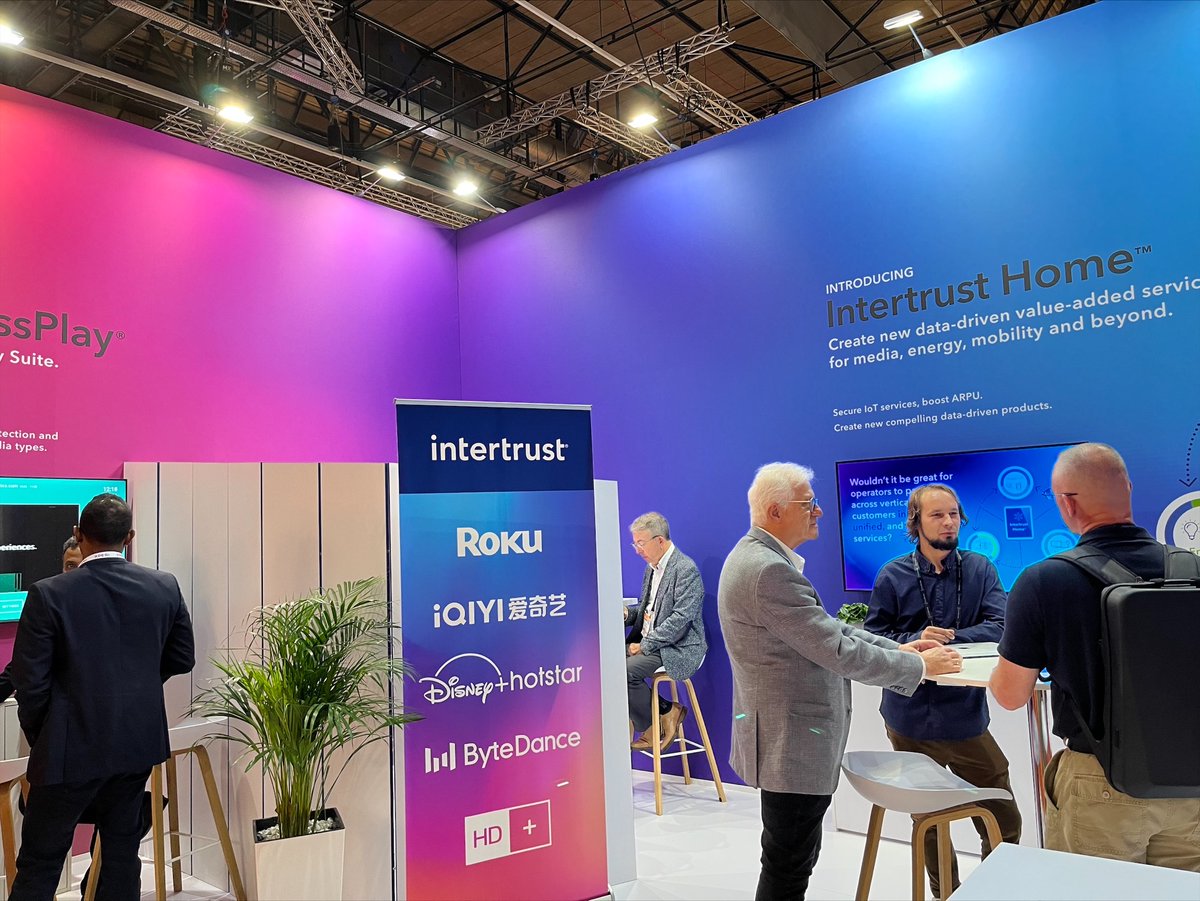 ExpressPlayDRM's tweet photo. Straight from #IBC2022, here’s a glimpse of team @ExpressPlayDRM at work, at booth #5-D66.
Drop in to get a live demo of #IntertrustHome, and so much more.
You can request a meeting by emailing us at ibc2022@intertrust.com
#ExpressPlay #IBC #IBC2022 #ExpressPlaybyIntertrust https://t.co/dRHAXscyEw