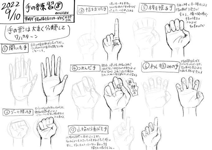 手の練習[8]

手の形のパターン。
一部描き慣れずぎこちないので要練習

#GENデッサン練習 