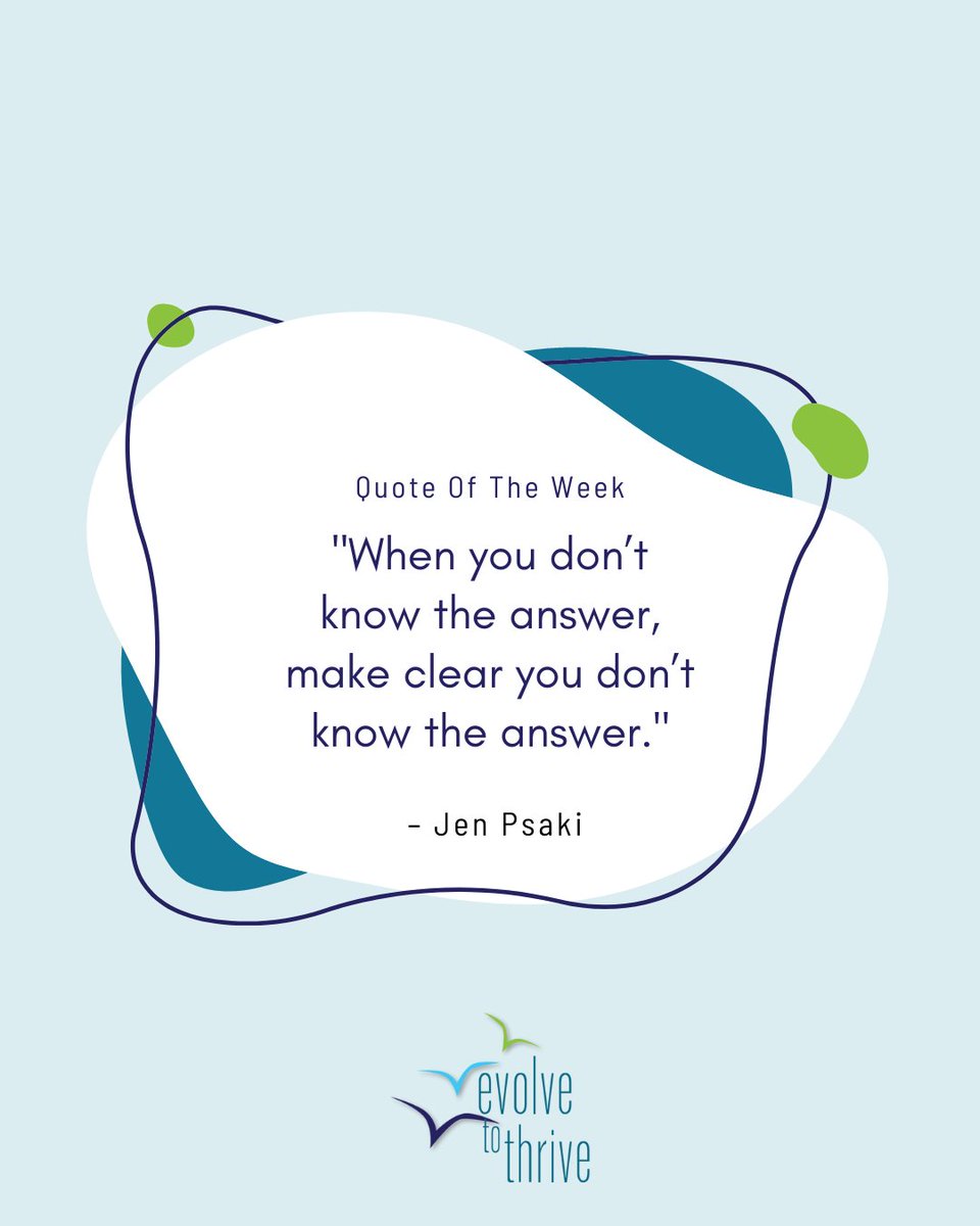 KatieVernoy's tweet photo. Pretending to know an answer and making something up can be super harmful for your team! There’s no shame in asking for help when you need it.

#EvolveToThrive #Quotes https://t.co/wWd0xHfuYg
