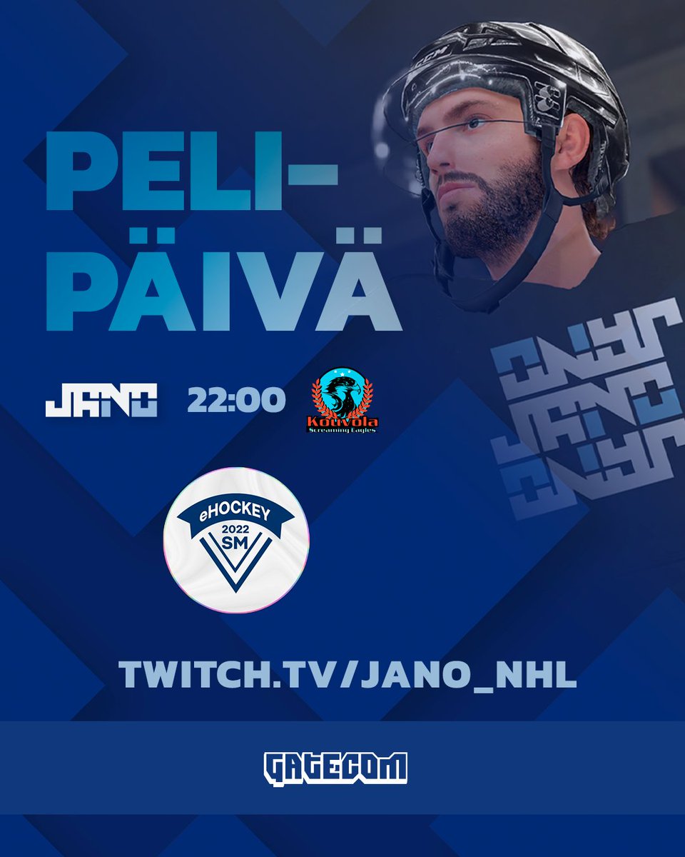 🥇 Illan ohjelmistossa #eHSM2022 pudotuspelikierros numero 2! 🏒

🏆 eHockey SM 2022 | 6v6 | Playoffs Round 2
⏲️ 22:00 EEST
🆚 Kouvola Screaming Eagles
🎮 Games 1-2 (BO5)
📺 twitch.tv/jano_nhl

<a href="/SportsGamerGG/">SportsGamer</a> <a href="/leijonat/">Leijonat.fi</a> #NHL22 #esports #eleijonat #JANO