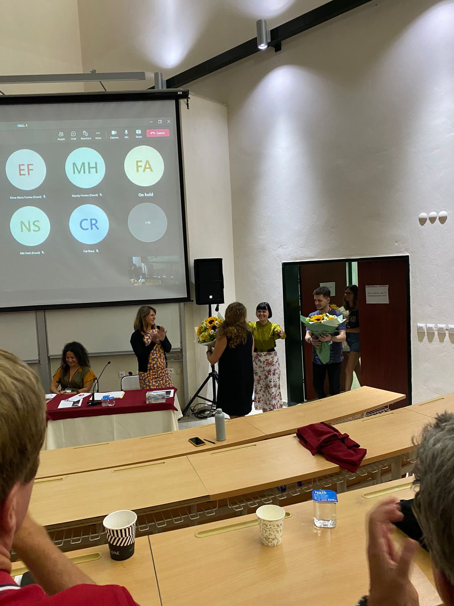 SoDesignHistory's tweet photo. Closing remarks and thank you gifts for the incredible convening team of @DTransience 2022! Congratulations on such a successful conference and for representing the DHS at IZTECH https://t.co/7Whkt1mxTc