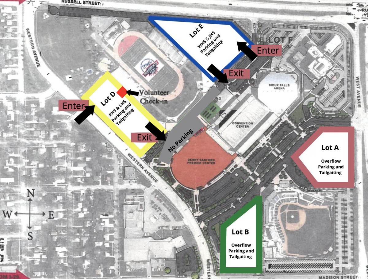 SFPresBowl's tweet photo. REMINDER: Check the map for parking and tailgating instructions this afternoon.

Note: The Presidents Bowl is not reserving a specific number of spots for each school in Lots D &amp; E. Overflow parking and tailgating is available in Lots A &amp; B. https://t.co/wgqyUbdBww