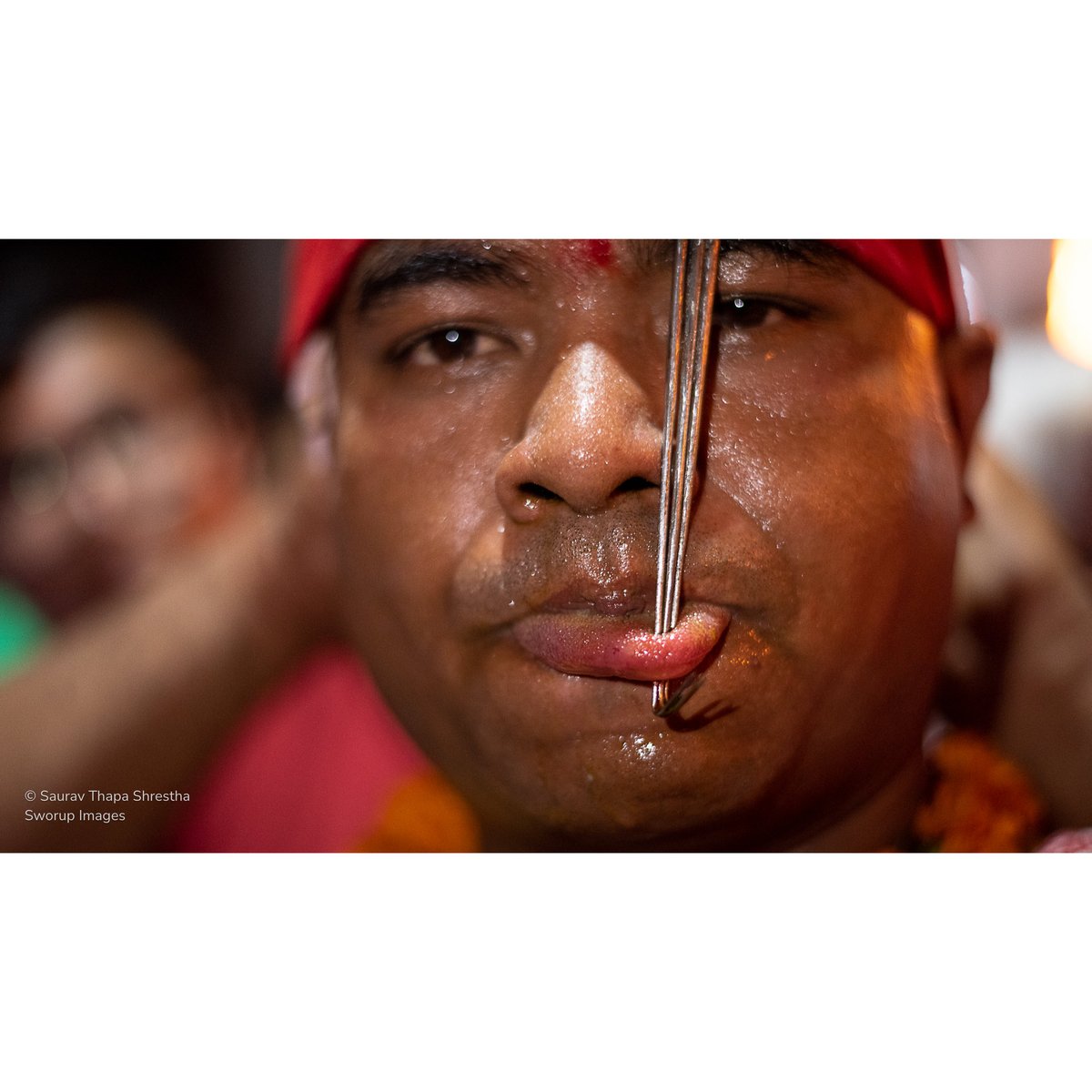 sworupsth's tweet photo. The Tongue Piercing Festival "म्ये प्वा: खनेगु जात्रा" took place today, September 10, 2022, in Thimi, Madhyapur. Birendra Bhakta Gaju Shrestha pierced his tongue. This is his second time piercing, having done so in 2074 BS.

#mepwakhanegujatra #thimi #sworupimages https://t.co/XKfOdiZD4l