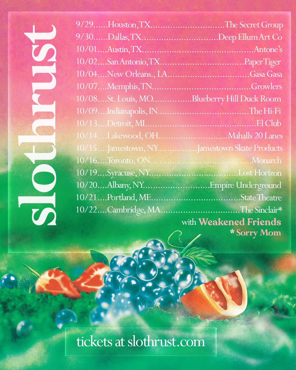 dangerbird's tweet photo. 🌈🌈🌈 Happy one year anniversary to @slothrust’s #ParallelTimeline! What’s your favorite song on the album?
Listen again and catch them on tour later this month: https://t.co/okYL0mPeYu https://t.co/9shXvpxFwX