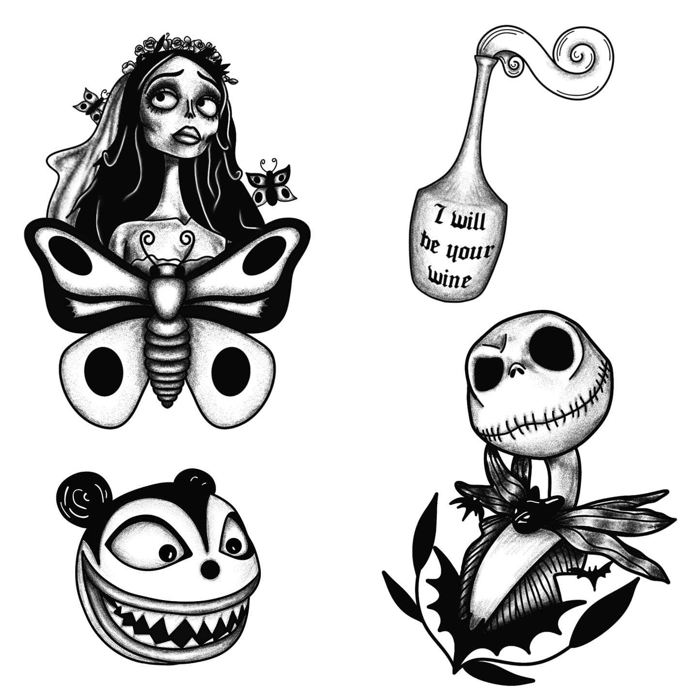 Top 65+ tim burton tattoo drawings latest in.cdgdbentre