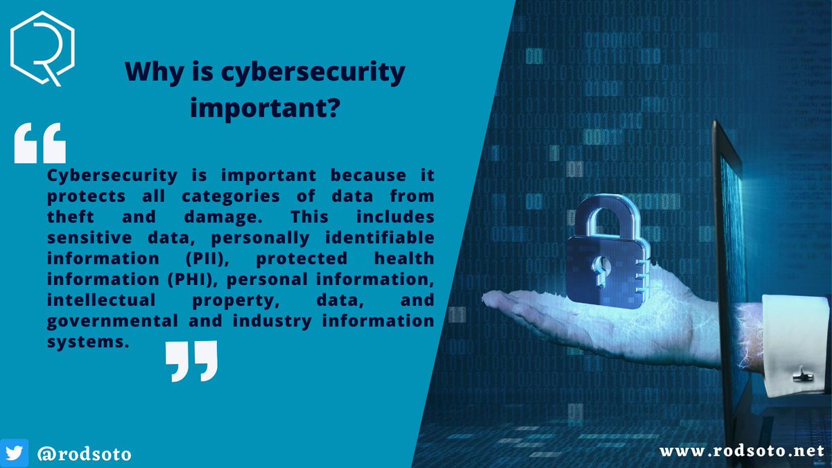 rodsoto's tweet photo. Why is Cybersecurity Important?
https://t.co/yrA4727CRG….
#mltk #strt #splunk #cybersecurity #infose #redalerticsctf #machinelearning #ml https://t.co/edSPaqlqpN