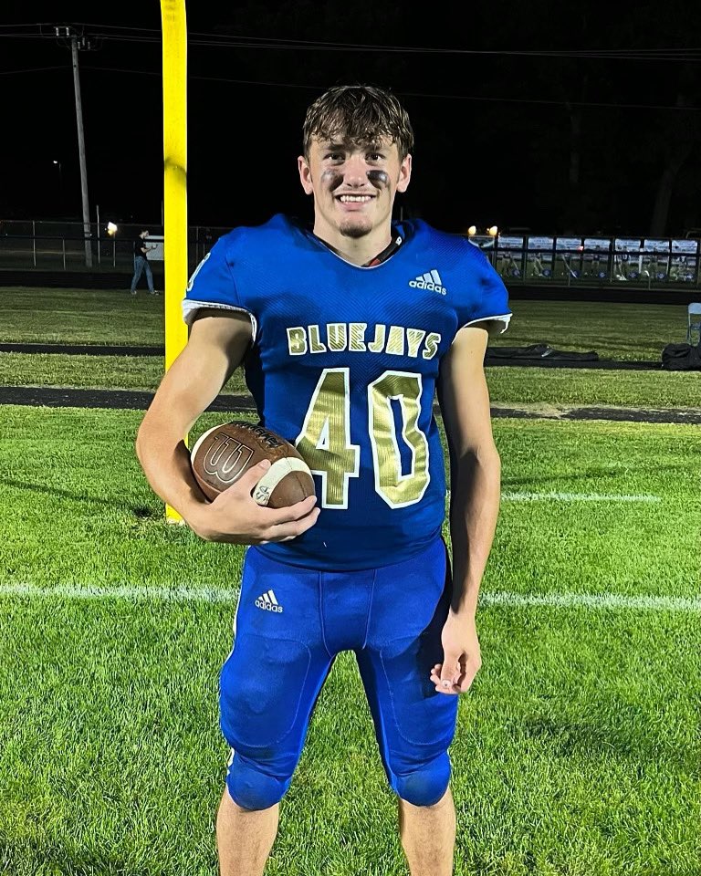 Congratulations to Cheyenne Allen on breaking the North Judson-San Pierre Blue Jay’s all time rushing record!! 🔥 
The Rushing record was originally set in 2008 by Terry Howard Jr.