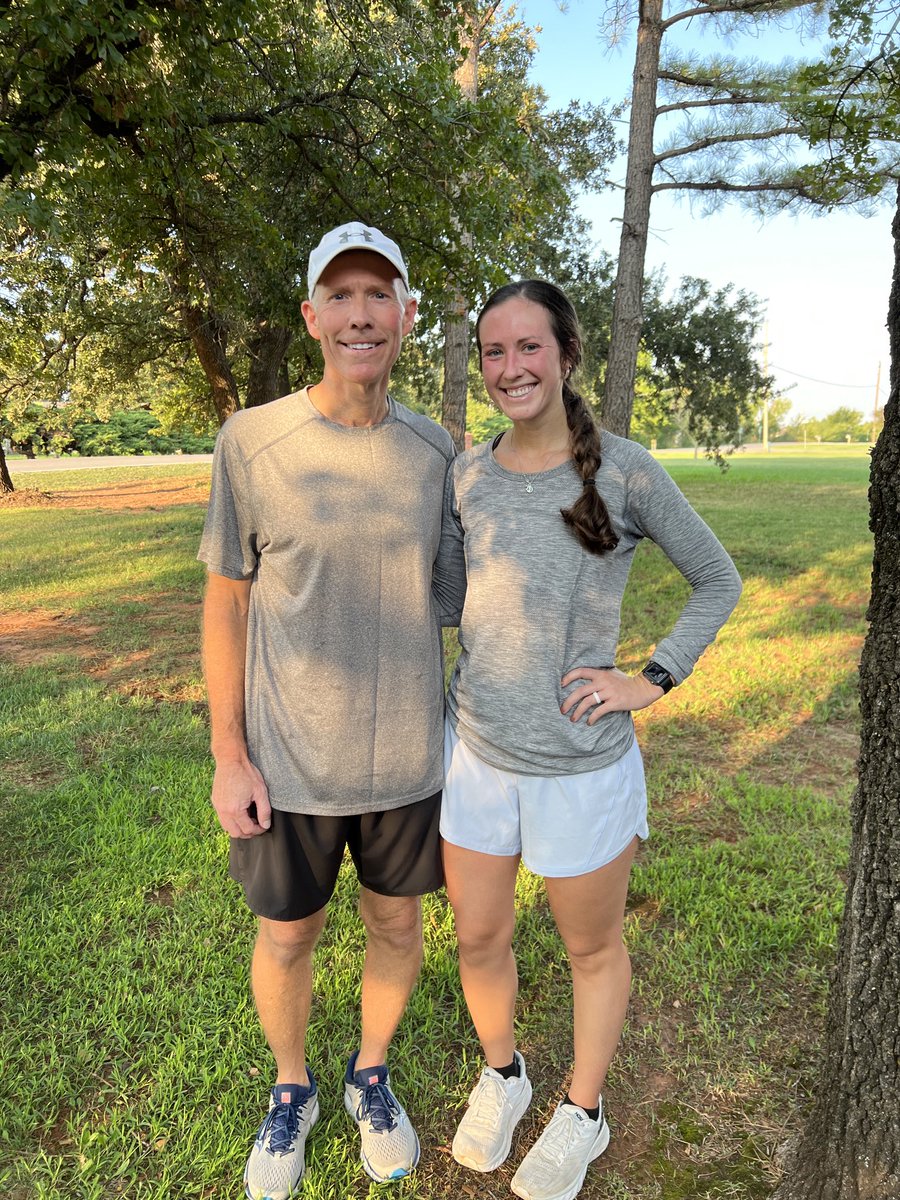 Chris_MLeGrande's tweet photo. Got up early this morning and ran 7 miles with ⁦@tristamthomason⁩ in preparation for the Tulsa half marathon. Challenged ourselves with hills and pushed our pace. Had great daddy &amp; daughter talk!! #FamilyFirst https://t.co/kK56XsSh6s