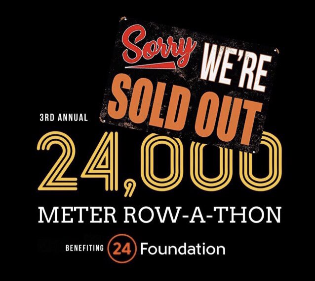 24foundation's tweet photo. Todayโs 24,000 meter row-a-thon has sold out!! Thanks for the support! #ChangeTheCourseOfCancer #SoldOut #CLT #GiveBack https://t.co/E9xXWlWgBO
