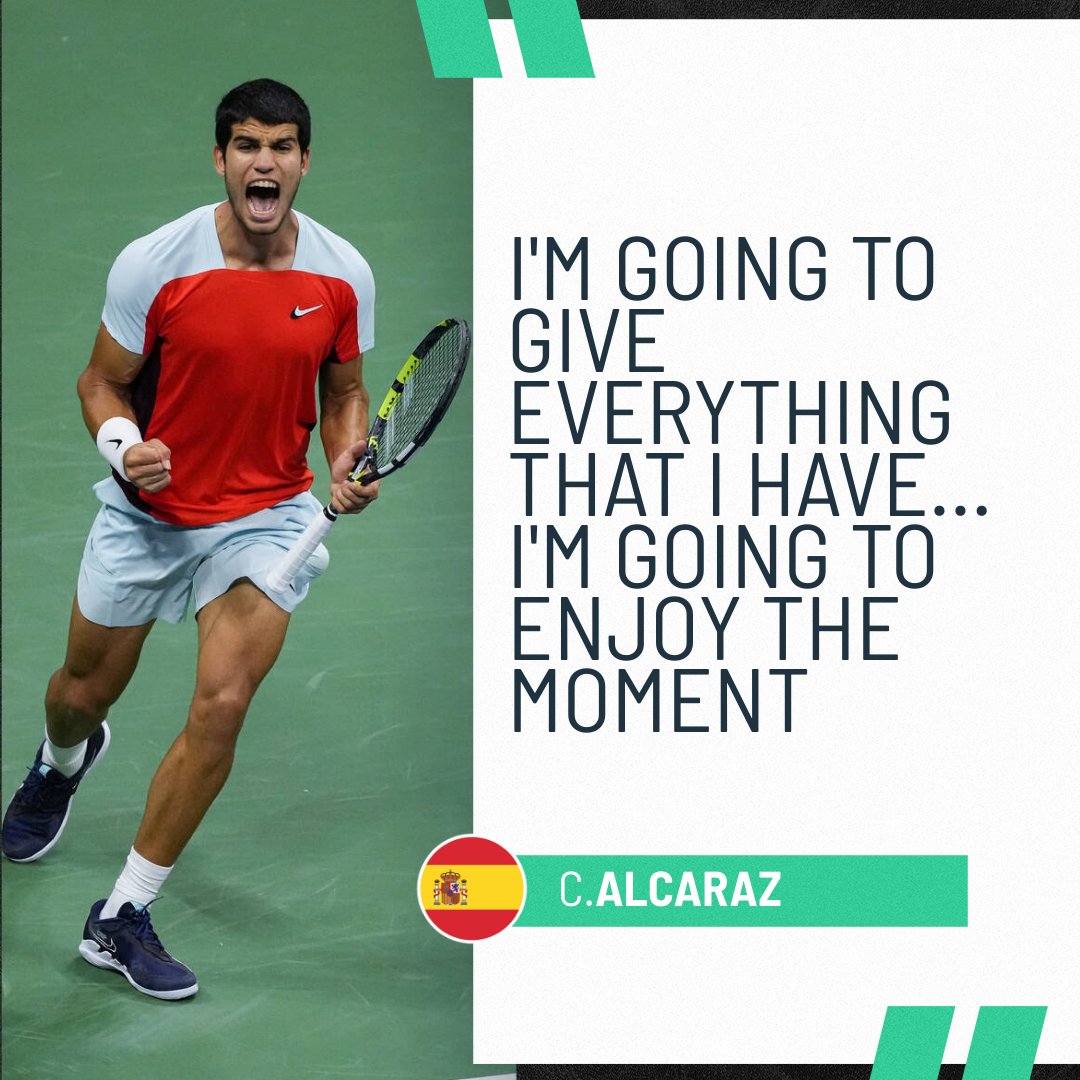 DavisCup's tweet photo. A 1️⃣st Grand Slam Final awaits Carlitos 💪

The youngest Grand Slam men's finalist since Rafa Nadal in 2005 💫

#USOpen | @RFETenis https://t.co/iVfgsUpu8R