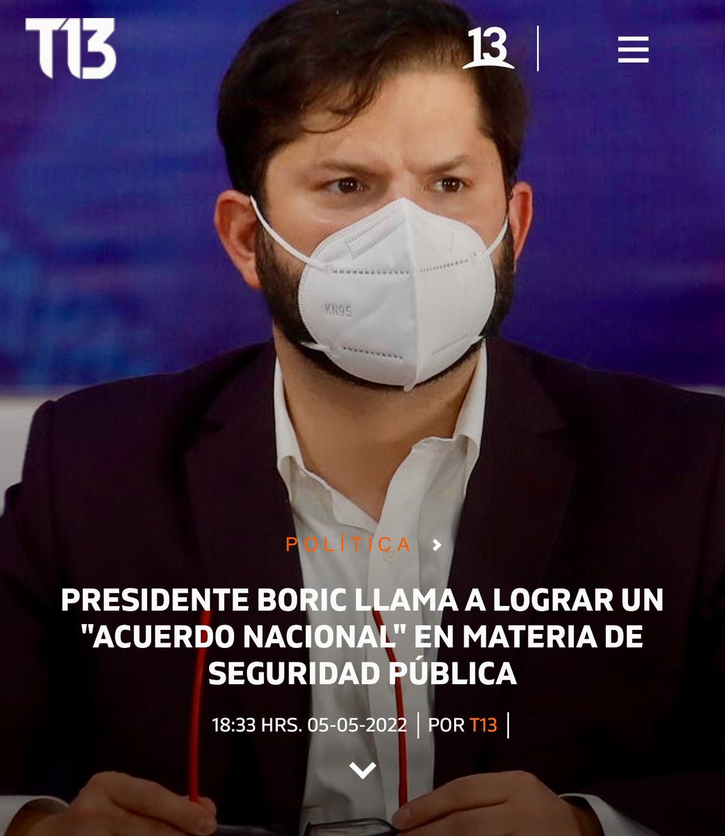 rodolfocarter's tweet photo. Pasaron 4 meses del llamado que hizo por un acuerdo contra la violencia, pero usted eligió ser jefe de campaña y olvidó que la seguridad de los chilen@s debe ser la prioridad uno del Gobierno. Pdte @gabrielboric, póngase serio: atrévase a ser Jefe de Estado y gobierne para todos. https://t.co/gz4GYa05w7