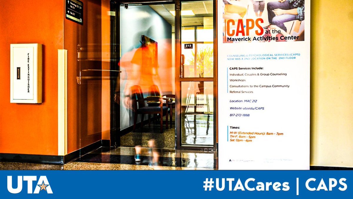 UTArlington's tweet photo. #UTACares about your mental health.
Make sure you are taking care of your mental health and wellbeing by balancing your course load and new schedules. If you need help with any of this, don't hesitate to visit CAPS: https://t.co/bEBVipUvJy https://t.co/wJvh4ZGURs