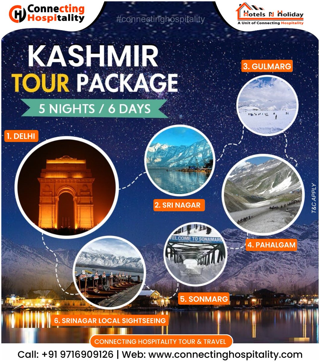 ConnectingHosp1's tweet photo. Kashmir Tour Package 
05 Nights | 06 Days 
----------
Contact us for best deal: 👇
Call: +91 9716909126 
.
#connectinghospitality #beautiful  #travel #kashmir #kashmirtourism #kashmirvalley #kashmiri #kashmirlovers #kashmirdairies #kashmirlife #jammukashmir #kashmirdiaries https://t.co/N4LNDgm812